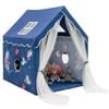 Costway Kids Playhouse Large Play Tent W/cotton Mat Children Gift Blue