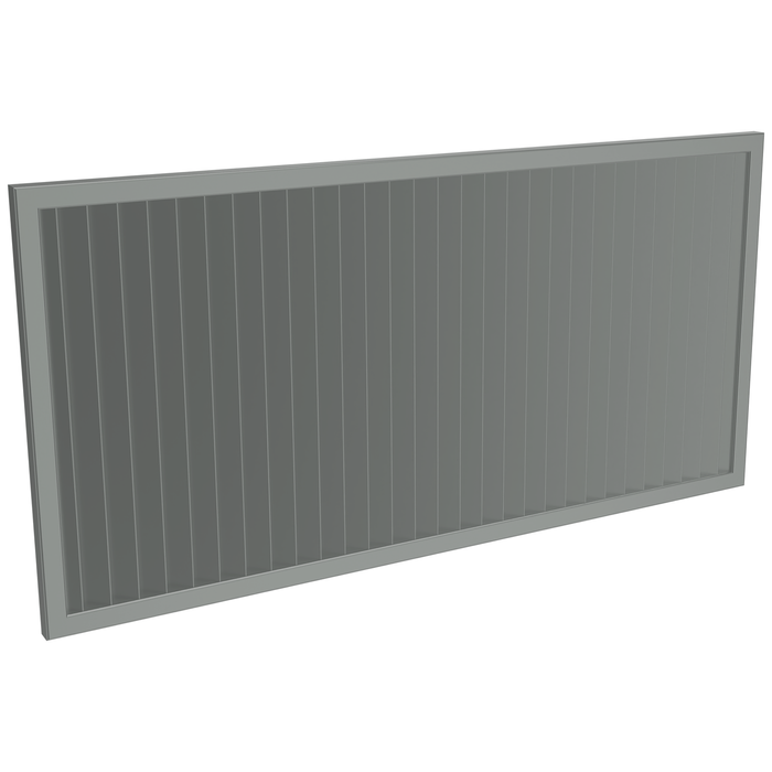 ProtectorAl 1001 - 2000 x 300 - 1000mm Palladium Silver Vertical 5mm Overlap Aluminium Welded Louver Panel