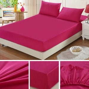 CottonMore 350TC Silky Feel Tencel Lyocell Fitted Sheet Hotpink - King