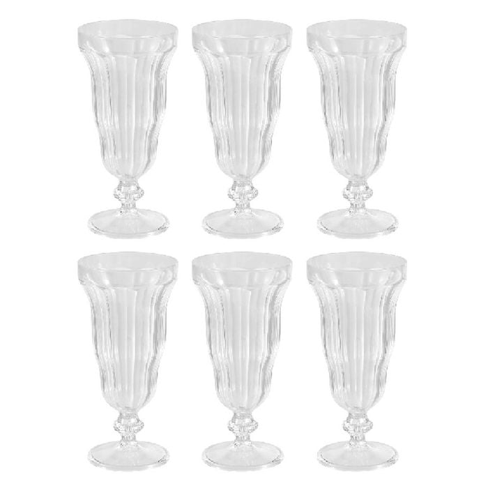 6PK Lemon & Lime 410ml Plastic Sundae Ice Cream Cup - Clear