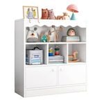 Foret Bookshelf Kids Bookcase Display Rack Organiser Children Cabinet Shelves White