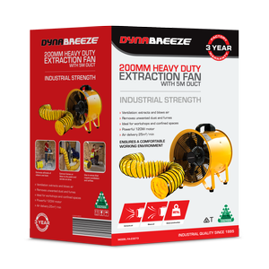 Dynabreeze 200mm Extraction Fan with 5m Duct Combo
