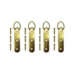 Everhang 25kg Brass Plated Heavy-Duty Picture Hanging D-Ring - 4 Pack