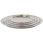 Round Stainless Steel Serving Tray Set - 25.5cm-40.5cm - 4pc