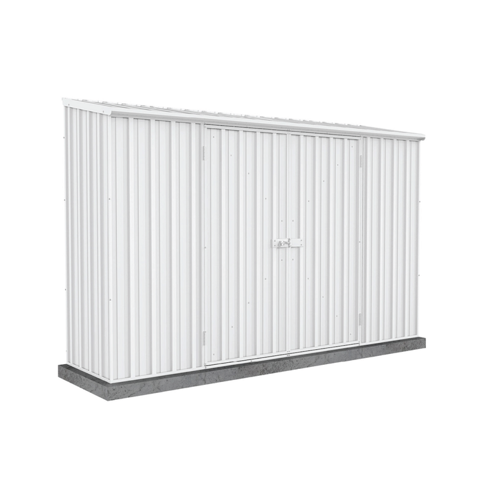Absco Sheds 3.0 x 0.78 x 1.95m Surfmist Double Door Space Saver Garden Shed