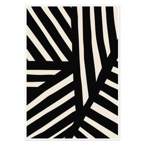 Galrie Striking Bold Black and White Abstract Art Print for Modern Decor, Poster Only, A0 84 x 119cm (33 X 47inch)