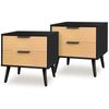 ALFORDSON 2x Bedside Table Beige & Black