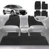 6D Diamond Car Floor Mats for Honda Civic 2012-2016 9th Gen Hatch-Full Set-Black-Outback GT