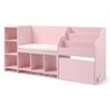 Keezi Kids Storage Unit Bookshelf Toy Box Organiser Bench Seat Cabinet 170cm Pink