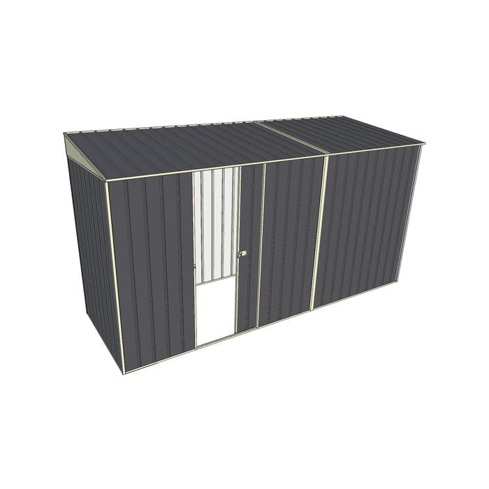 Build-A-Shed 1.2 x 3.7 x 2.0m Skillion Single Sliding Side Door Shed - Grey