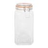 Argon Tableware Square Glass Jar with Clip-Top Lid - 1.7L