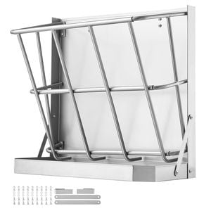 VEVOR Livestock Hay Feeder Silver 21 Gallons Heavy-Duty Steel for Sheep Farm