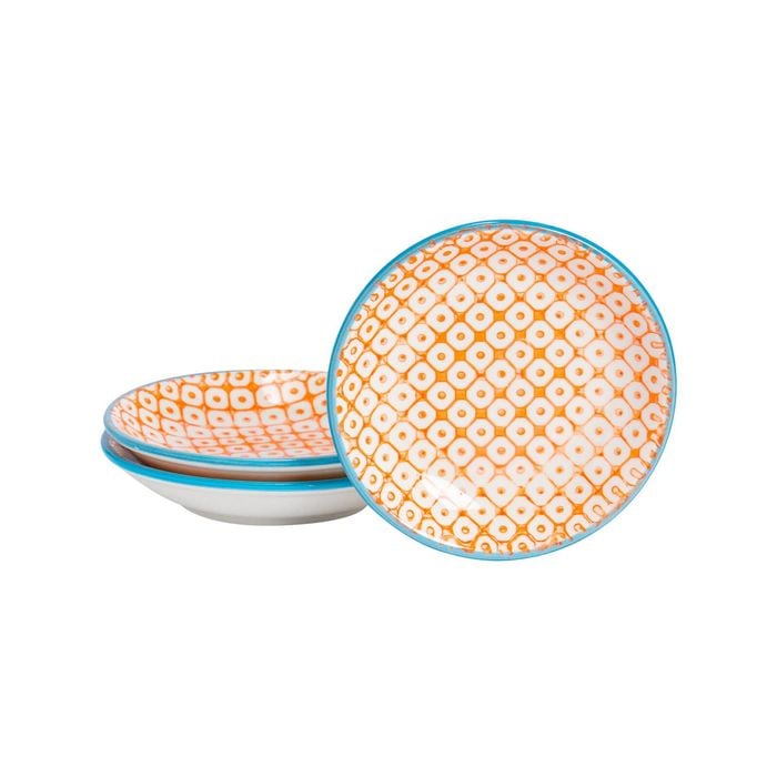 Nicola Spring Patterned Dipping Dishes - Small Bowls for Rice, Soy Sauce & Olive Oil, 10cm - Set of 3