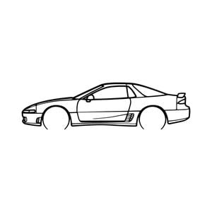 Ignite Laser Mitsubishi 3000GT VR 4 Silhouette Metal Wall Art Coated Black 47inch/120cm