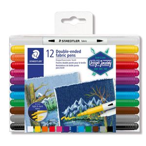 Staedtler Assorted Colours Double-Ended Fabric Markers - Pack of 12