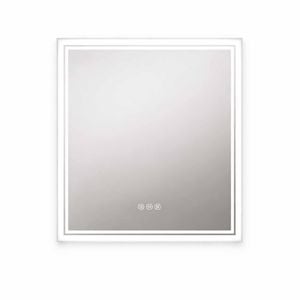 P&P 80x80cm Silver LED Bathroom Mirror With Backlit Anti-Fog Feature
