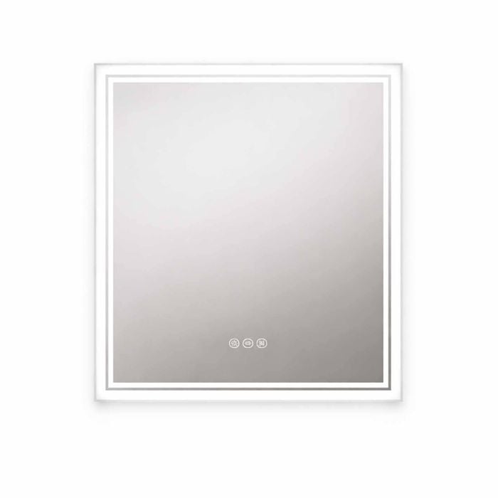 P&P 80x80cm Silver LED Bathroom Mirror With Backlit Anti-Fog Feature