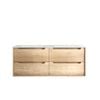 Attica 1200mm Natural Oak Baia Wall Hung Vanity with Ceramic Top Double Bowl