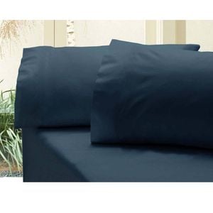 Bloomington Revive 400TC Cotton Sateen Combo Fitted Sheet Set Queen (No Flat) Navy