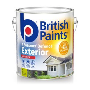British Paints 4 Seasons Mid Base Low Sheen Exterior Paint - 4L