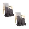 SOGA 2X 127x170cm Star Grey Blanket – Gradient Tassel Throw for Cozy Home Comfort