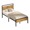Oikiture King Single Metal Bed Frame Industrial Platform Bed Base