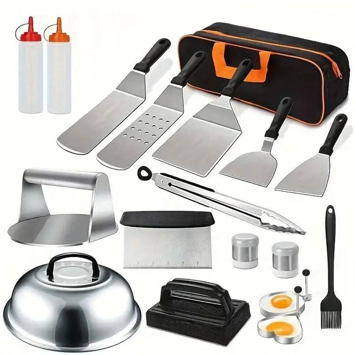 Flat Top Grill Accessories Stainless Steel Set