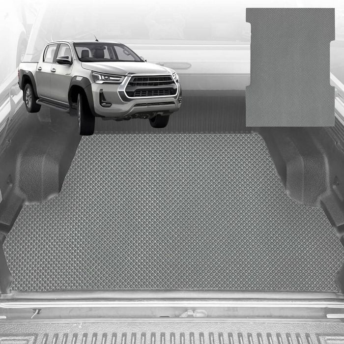 6D Diamond Ute Tub Mat for Toyota Hilux Double Cab 2015-Current (with Spray on Liner or no Liner)  - Grey