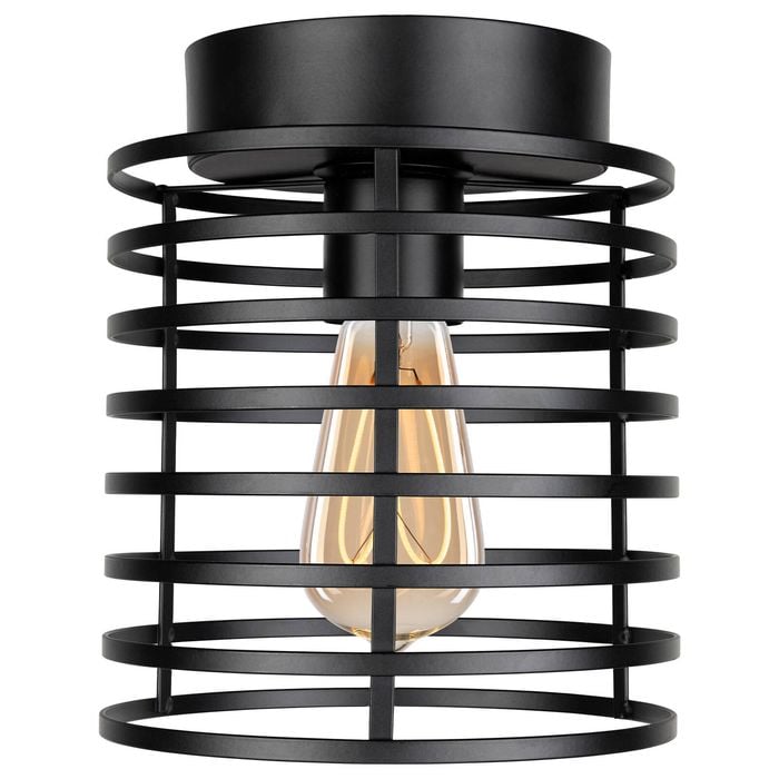 Brilliant 16cm Black Merchant Modern Batten Fix Shade