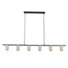 Cla Lighting Tuberia Interior Linear Bar Tubular Shade Pendant Light With Beige Travertine