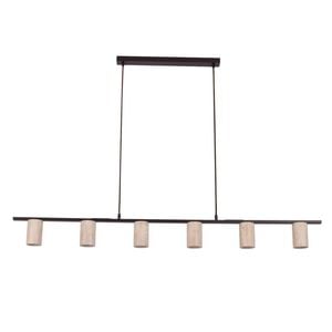 Cla Lighting Tuberia Interior Linear Bar Tubular Shade Pendant Light With Beige Travertine