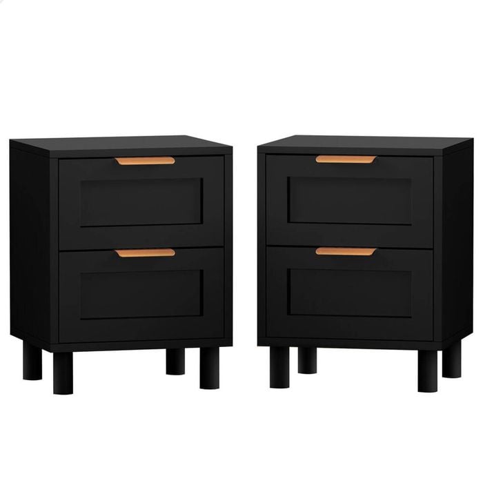 ALFORDSON Set of 2 Bedside Table Black