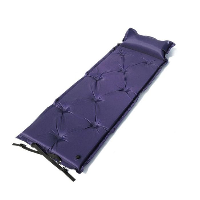 Self Inflating Mattress Camping Hiking Airbed Mat Sleeping with Pillow Bag Camp- Navy