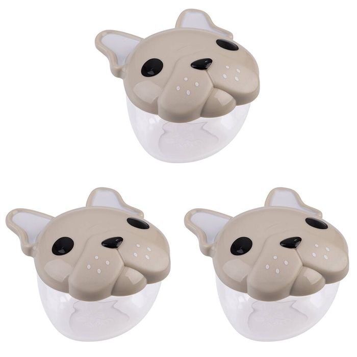 3PK Melii Luxe 3D Animal Leak-Proof Snack Container Lunch Box 232ml Bulldog