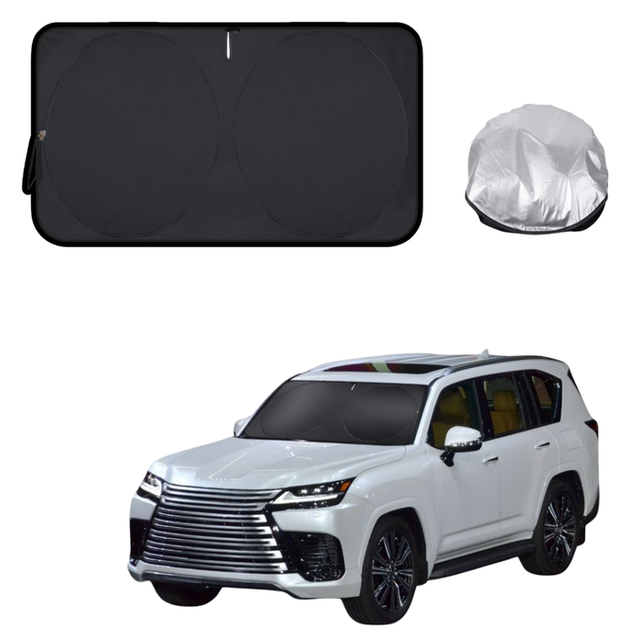 Front Windscreen Sun Shade for Lexus LX 2021 - Current (J300) - Standard 150 x 85 cm - Black