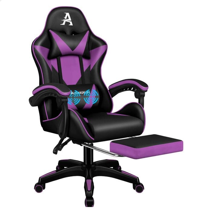 ALFORDSON Massage Gaming Chair Purple Black