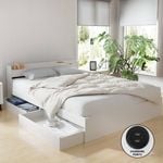 Artiss Wooden Bed Frame Charge Ports with Drawers Queen AURA