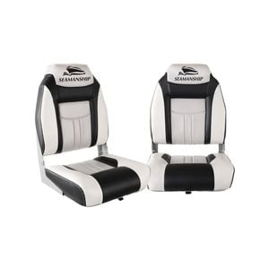 Seamanship 2X Folding Boat Seats Seat Marine Seating Set All Weather Swivels GR