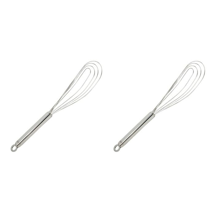 2x Cuisena Flat Wire Whisk Stainless Steel 30cm Dishwasher Safe Large Handle