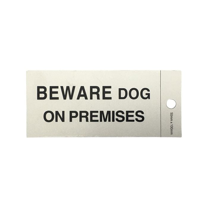 Brutus 100 x 50mm Beware Dog on Premises Plastic Sign