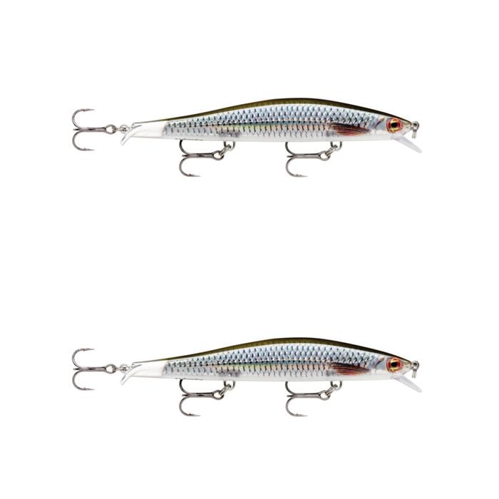 2x Rapala 12cm RipStop Shallow Jerkbait Hard Body Fishing Lures - Roach Live