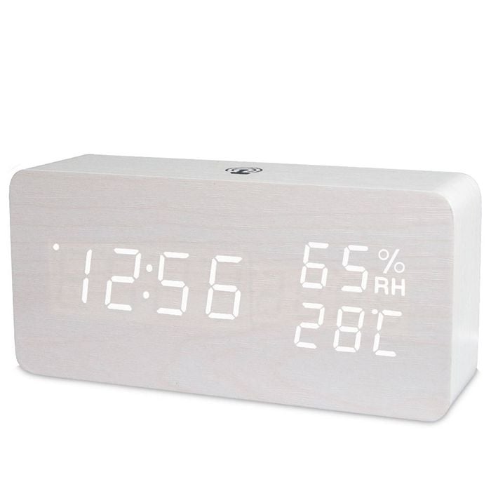 TODO Digital LED Alarm Clock w/ Temperature Display + Control APP - White