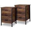 ALFORDSON 2x Bedside Table Industrial Oak