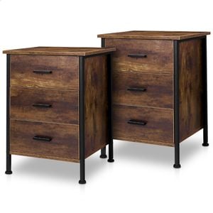 ALFORDSON 2x Bedside Table Industrial Oak