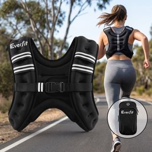 Everfit 5kg Weighted Vest Men Women, Reflective Running Vest With Armband Pouch