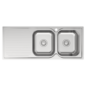  Mondella Double RH Bowl Topmount Sink With Drainer
