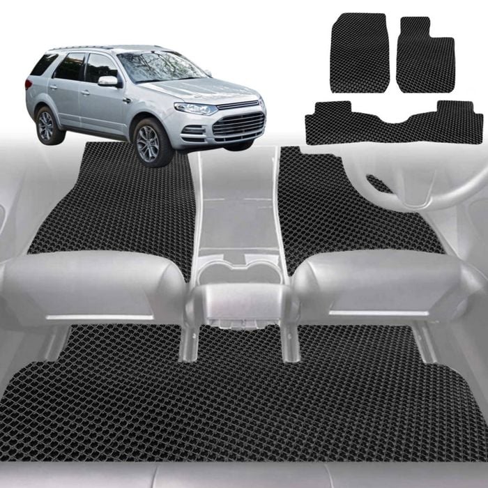 6D Diamond Car Floor Mats for Ford Territory 2004-2011-Ultimate Set-Black-Outback GT