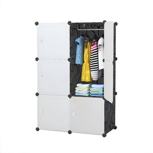 SOGA Portable Wardrobe 3-Tier 6-Cube