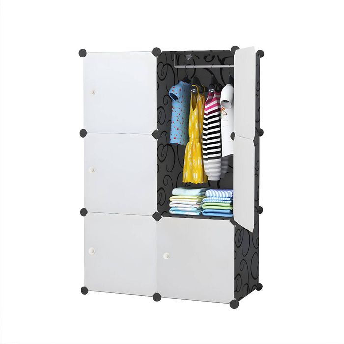 SOGA Portable Wardrobe 3-Tier 6-Cube