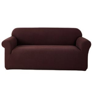Catzon 3 Seater Stretch Sofa Cover Couch Cover Washable Jacquard Fabric-Coffee(L)